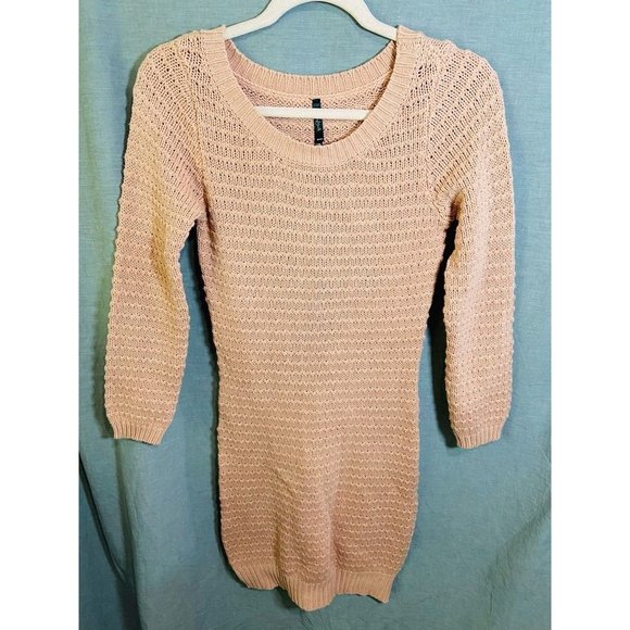 Ashley Smith Dresses & Skirts - Ashley‎ Smith Sweater Dress Womens Small Pink Scoop Neck Long Sleeve Ladies.